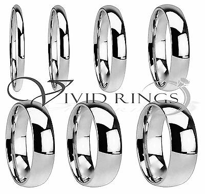 Mens & Womans Stainless Steel Wedding Band High Polish Ring Size 3.5 to 14.5 