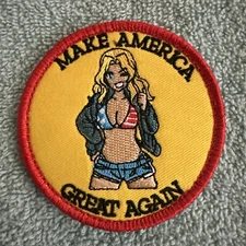 MAGA USA SEXY ANIME GIRL 3x3 Embroidered Morale Patch Hook Backing Brand New