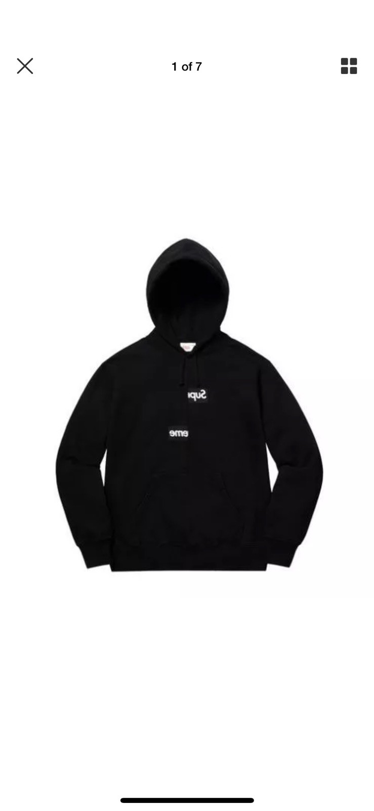 Supreme Comme Des Garcons CDG Split Box Logo Sweatshirt Hoodie Black sz XL Bogo image 8