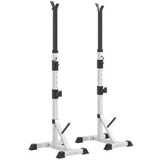 HOMCOM Adjust Pair of Barbell Squat Racks Stand Weight Lifting Bench Press Gym