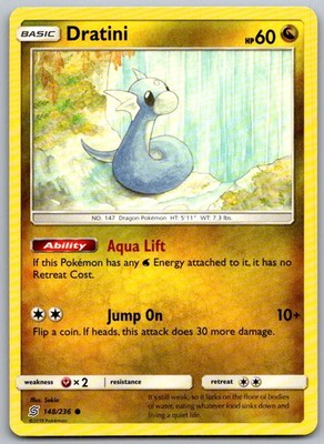 Dratini 148/236 Common Unified Minds Pokemon Near Mint