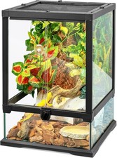 Gallon Glass Reptile Tank Front Opening Terrarium Suitable for Leopard Geckos, S