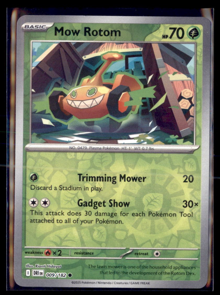 Pokemon Mow Rotom 9/182 Destined Rivals Reverse Holo 5 Card Lot