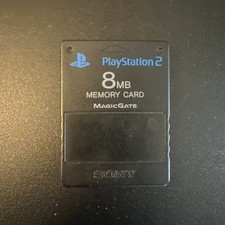 Official OEM Sony Playstation 2 Memory Card 8MB Black Magic Gate Authentic 