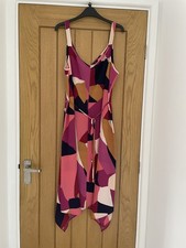 M&Co Dress Size 20 Crepe Sun Dress Tie Belt Asymmetrical Lightweight