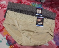 2 NEW MAIDENFORM DM0004 A2Q DREAM MICROFIBER LACE WAIST HIPSTER PANTIES XL/8