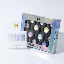 Pearl Thread 18ml Gel Polish Collection – 12 Colors (#13-#24) + Display
