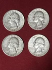 Lot of 4  -  1956 P/D  Silver WASHINGTON Quarters  -  90% Silver