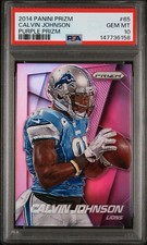 2014 Panini Prizm Calvin Johnson #65 Purple PSA 10 Lions