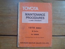 1978 Toyota Land Cruiser Bj Series Maintenance Procedures Manual