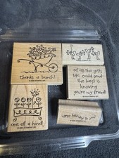 Stampin' Up Love Ya Bunches Wood Mounted Rubber Stamp Set, Wheelbarrow, Flowers