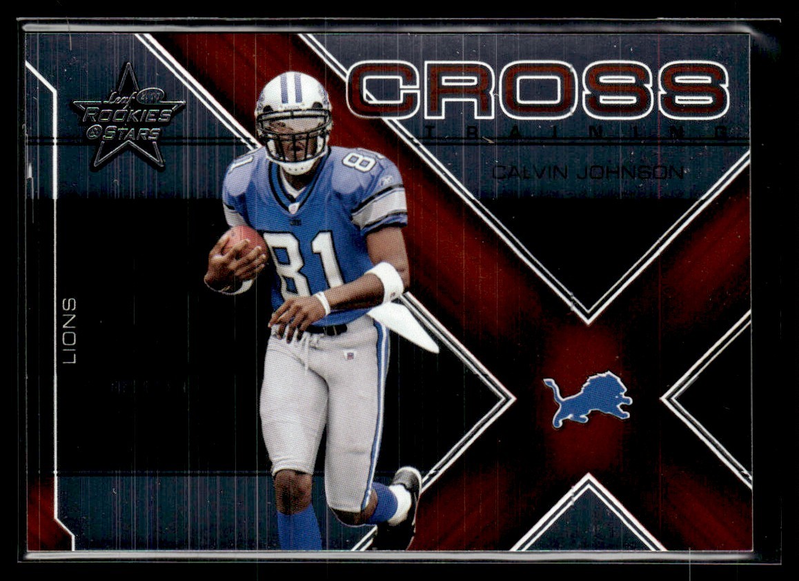Calvin Johnson Leaf Rookies & Stars Crosstraining #CT6 Red