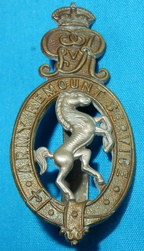 WW2 ERA ARMY REMOUNT SERVICE BRITISH MILITARY CAP BADGE SLIDER WORLD WAR II