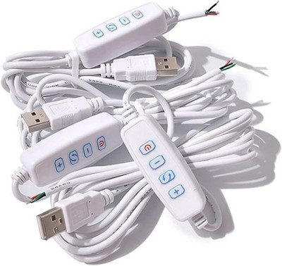 1 Pcs White DC5V USB LED Dimmer Extension Cable with On/Off Switch Adapter LED D