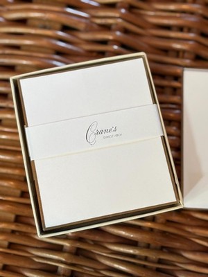 Vintage CRANE Place Cards CLASSIC Gold Border Rare Size 3'' x 3 1/2 '' Box 100