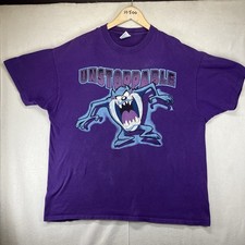 Vintage 1990s Warner Bros TAZ T-Shirt Tasmanian Devil XL Single Stitch Faded