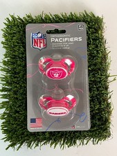 Las Vegas Raiders Pink Baby Pacifier Set - Licensed NFL BPA Free Set of 2