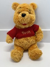 Disney Store 12 Winnie The Pooh W/Knitted Red Sweater Plush Stuffed Animal