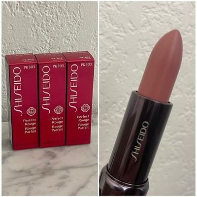 3x Shiseido Perfect Rouge Lipstick - PK303 - Full-Size .14 oz. - Boxed NEW