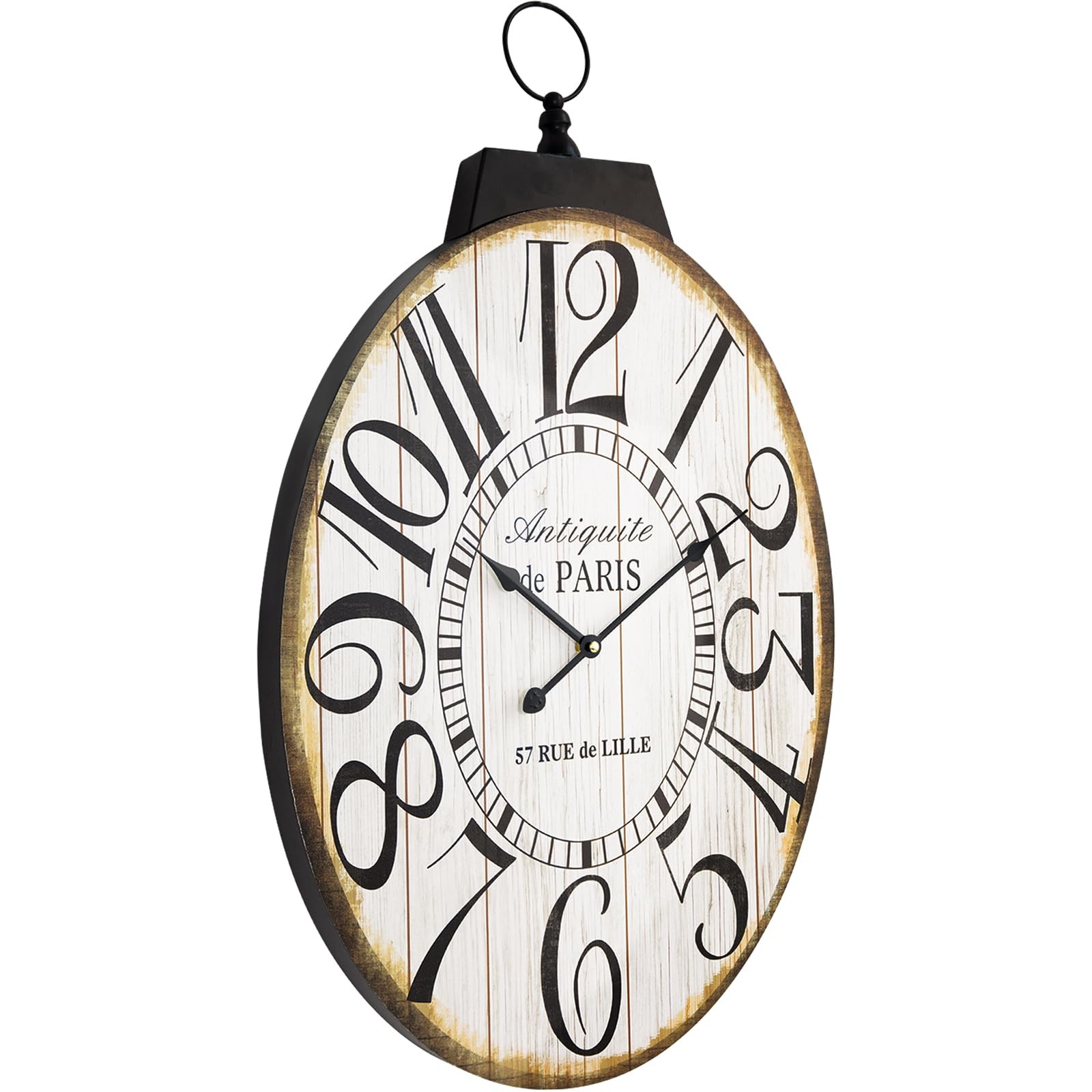 Large Wall Clocks, 29 Inch-High Oversized Oval French Vintage Farmhouse Desig...