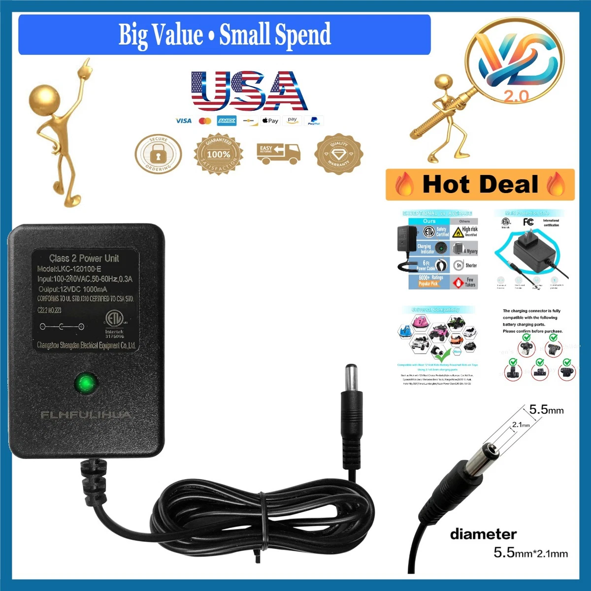 Enchufe Cargador Universal 6V 12V 24V Para Coches Eléctricos Infantiles – Repuesto Con Fusible De 17A