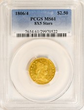 1806/4 DRAPED BUST $2 1/2 PCGS MS 61