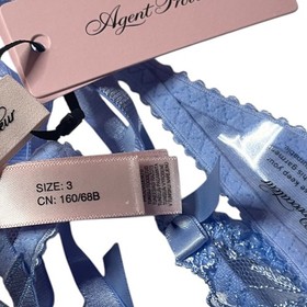 Agent Provocateur Jayce Plunge Underwire 3 Piece Bra Set Baby Blue 