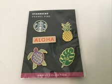 NEW Starbucks HAWAII COLLECTION Enamel Pins ~ Monstera, Turtle, Aloha, Pineapple