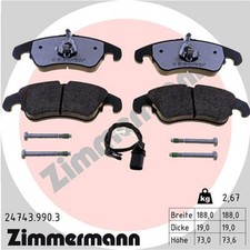 ZIMMERMANN Bremsbelagsatz Scheibenbremse rd:z 24743.990.3 für AUDI A4 B8 8K2 8K5
