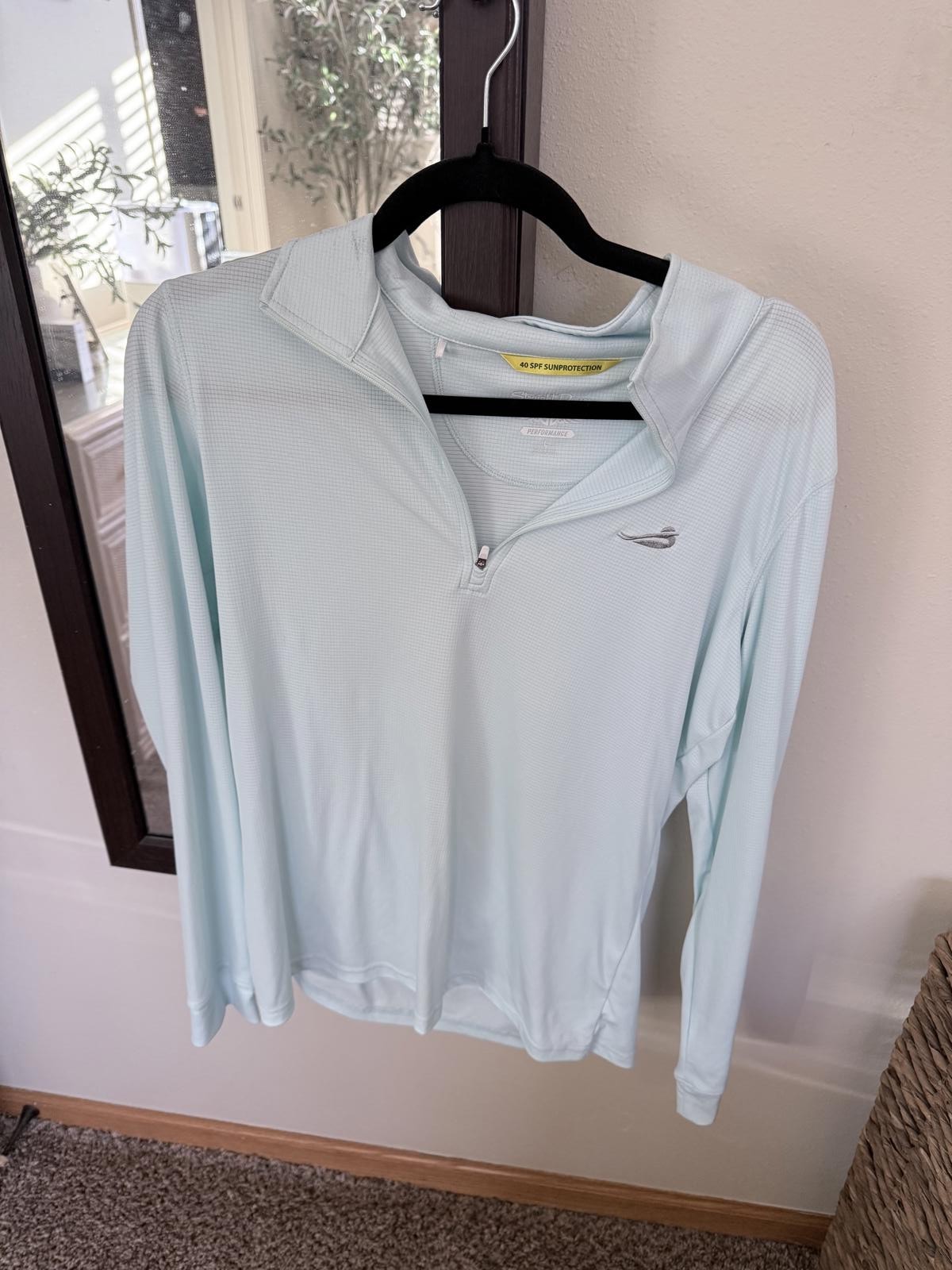 Straight Down Light Blue Performance Pullover wit… - image 1