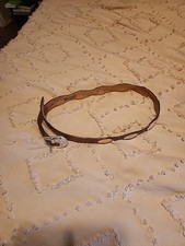 Justin Ostrich Brown Leather Western Concho Belt Engraved Buckle Made in USA 38