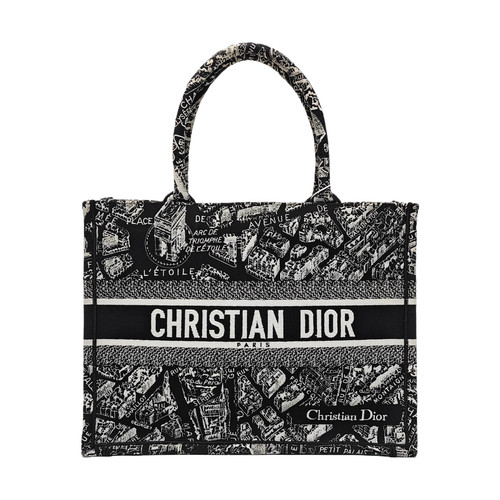 DIOR Book Tote Handbags Cloth Black Free Shipping | Duties Paid