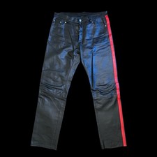 Helmut Lang red stripe leather pants 1997 size 36