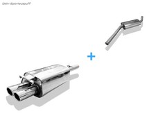 FOX Sportauspuff-Anlage Single-Kat Audi 100, A6 Typ C4 2.8 2x76mm gerollt schräg