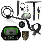 High Accuracy Metal Detector Kit W/ Display Waterproof Search Coil Headphone Bag