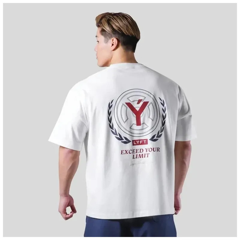 Camiseta Suelta Para Hombres Algodón Fitness Deportes Correr Informal Camiseta Verano Nueva Multi