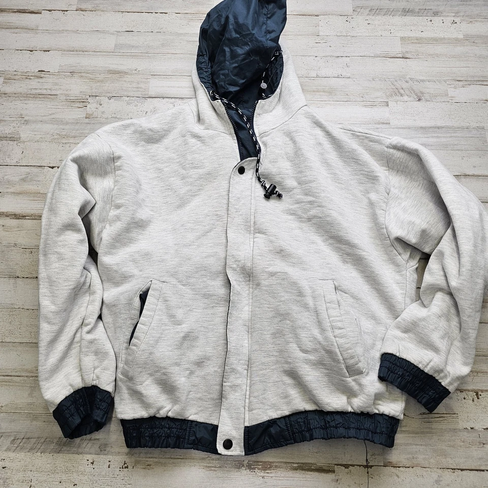 Jaqueta moletom com capuz masculina vintage Aspen Colorado reversível corta-vento M - Imagem 2 de 4