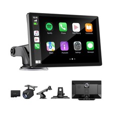 9" Wireless Apple Carplay Screen for Car with 4K Dash Cam, Portable Apple Car...