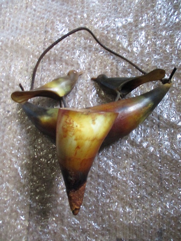 Vintage Hand made Taxidermy Horns Bird Feeder Ready to Hang! Very Nice!