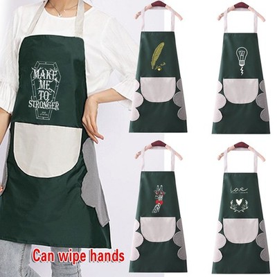 Printed Chef Apron Kitchen Pocket Apron Cooks Catering Butcher Unisex BBQ