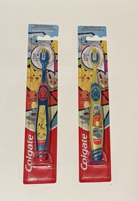 Lot Of 2 Colgate Kids Pokemon Manual Toothbrushes Extra Soft Ages 5+