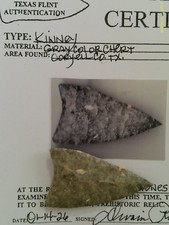 Papered Central Texas Kinney Arrowhead, Prehistoric Artifact *FREE SHIPPING PB35