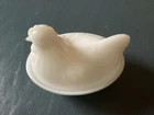 Vintage Hazel Atlas Milk Glass Hen On Nest Mini Covered Dish