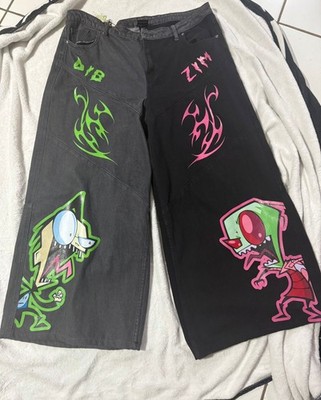 Invader Zim Dib & Zim Split Wide Leg Denim Pants Plus Size