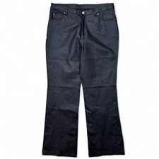 Vintage Metro Style Black 100 Leather Pants Moto Motorcycle Lined Women's 10