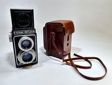 Vintage Kodak Reflex TLR Camera 2¼x2¼ w Case Flash Kodak Anastigmat Lens Works