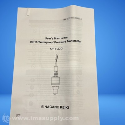 Nagano Keiki TY-KH15-008A User Manual 9536