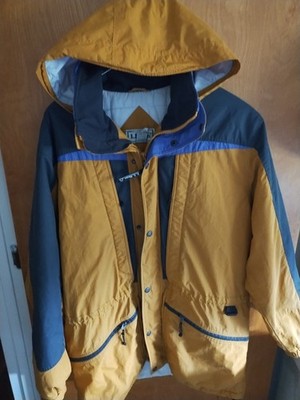 Vtg L.L. Bean PrimaLoft Ski Jacket Parka Men's Large Tall Yellow Blue 90s