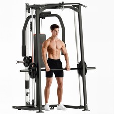 SPORTNOW Multigym, Smith Machine Power Cage for Home Gym, Weight Lifting