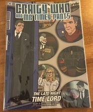 Craigy Who & Mr Timey Pants #50/250 Button Dr Who Craig Ferguson Late Late Show
